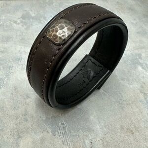 Silpada Brown Leather Bracelet with Sterling Silver Accent.